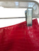 Alice & Olivia Size 4 Red Vegan Leather Croc Embossed Pleated Back Zip Skirt Red / 4