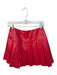 Alice & Olivia Size 4 Red Vegan Leather Croc Embossed Pleated Back Zip Skirt Red / 4