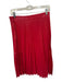 Milly Size 6 Red Vegan Leather Side Zip Pleated Maxi Skirt Red / 6