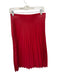 Milly Size 6 Red Vegan Leather Side Zip Pleated Maxi Skirt Red / 6