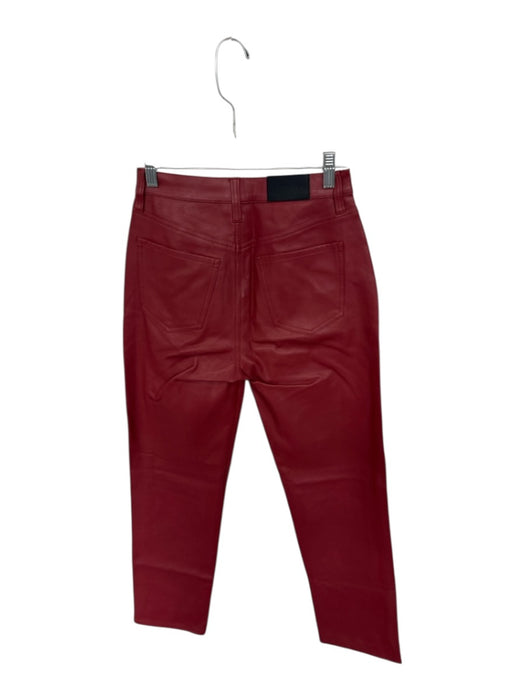 Pistola Size 26 Rust Vegan Leather High Waist Straight Leg Pants Rust / 26