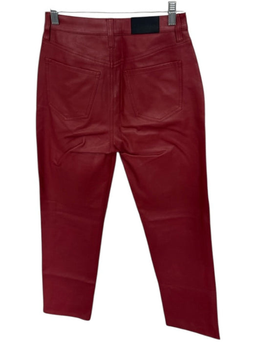 Pistola Size 26 Rust Vegan Leather High Waist Straight Leg Pants Rust / 26