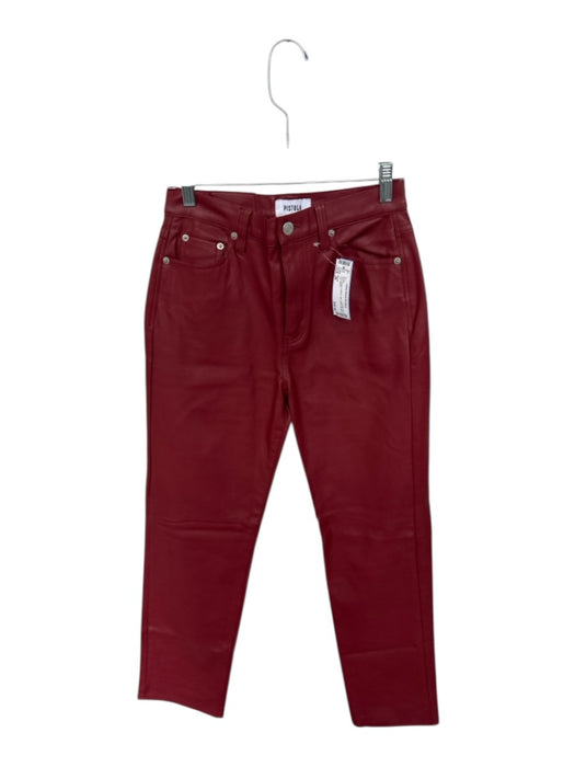 Pistola Size 26 Rust Vegan Leather High Waist Straight Leg Pants Rust / 26