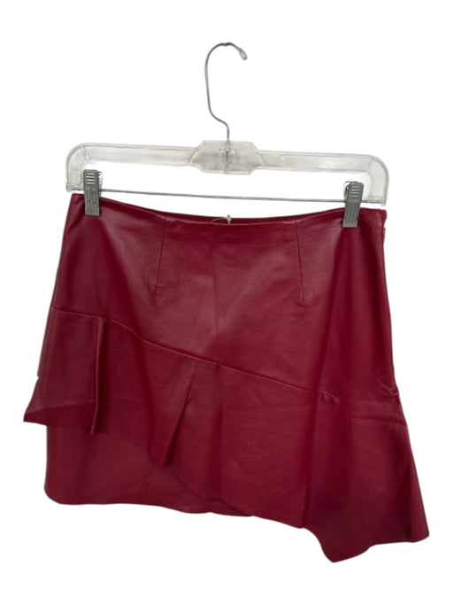 Joie Size 2 Maroon Lamb leather Side Zip Asymetric Skirt Maroon / 2