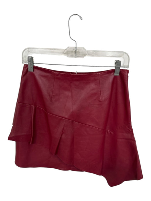 Joie Size 2 Maroon Lamb leather Side Zip Asymetric Skirt Maroon / 2