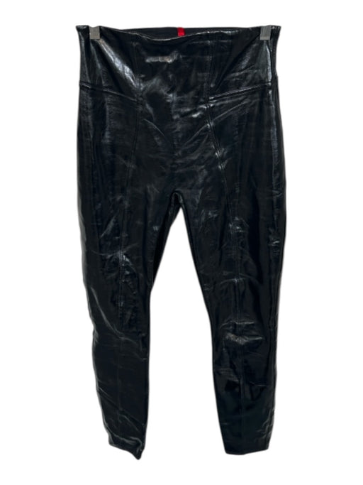 Spanx Size S Black Faux Patent Leather High Waist Leggings Black / S