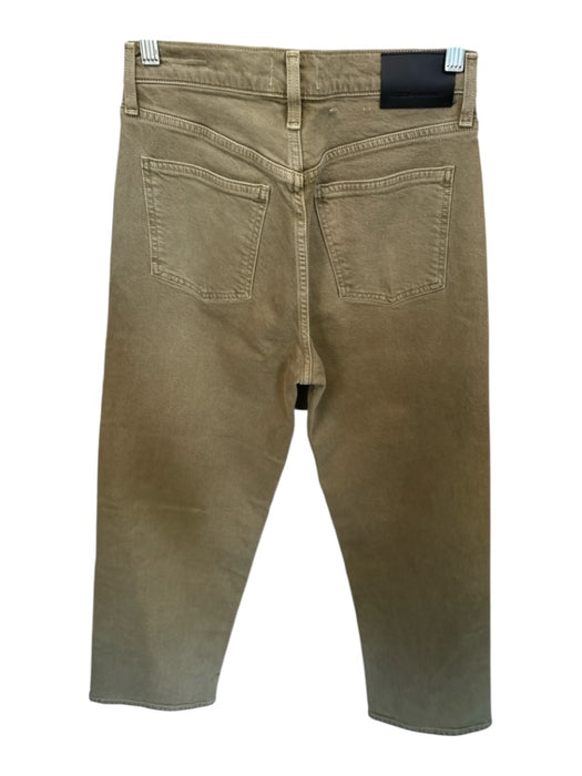Citizens of Humanity Size 28 Green Cotton Blend High Waist Straight Leg Jeans Green / 28