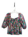 La Roque Size M Pink & Green Cotton Long Sleeve Floral Top Pink & Green / M
