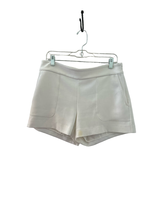 Marie Oliver Size 6 White Polyester Side Zip Front Pockets Shorts White / 6