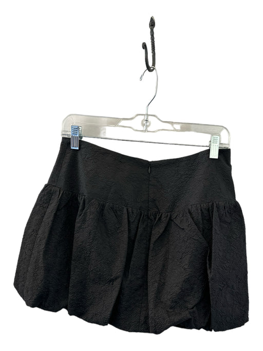 Amanda Uprichard Size M Black Nylon Textured Back Zip Mini Bubble Skirt Black / M