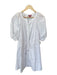 Staud Size M White Cotton Short Balloon Sleeve Button Down Dress White / M