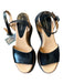 Paloma Barcelo Shoe Size 39 Black & Tan Leather Faux Wood Platform Sandals Black & Tan / 39