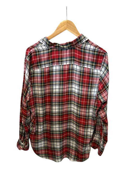 Frank & Eileen Size M Red & green Modal Long Sleeve Plaid Button Down Top Red & green / M