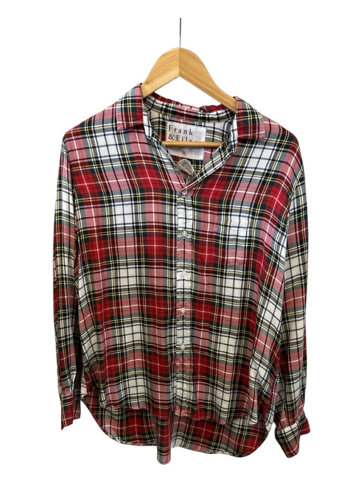 Frank & Eileen Size M Red & green Modal Long Sleeve Plaid Button Down Top Red & green / M