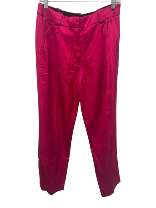 A.L.C. Size 8 Fuchsia Pink Polyester & Cotton Trouser Zip Fly High Rise Pants Fuchsia Pink / 8