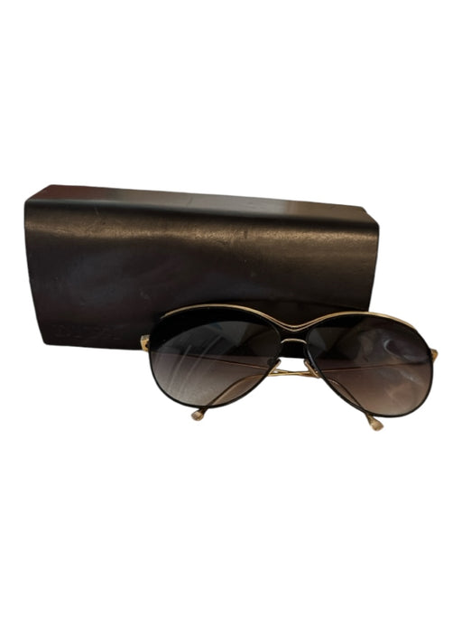 Dita Gold & Black Metal Cat Eye Oversized Sunglasses Gold & Black