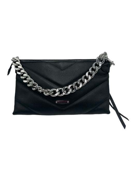 Rebecca Minkoff Black Leather Quilted Shoulder Shoulder Handle Chain Detail Bag Black / S