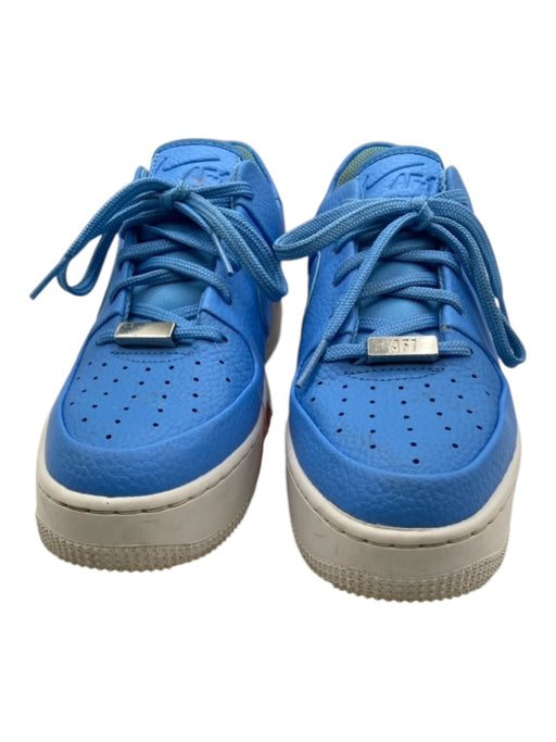 Nike Shoe Size 7 Light Blue Leather round toe Perforated Platform Sneakers Light Blue / 7