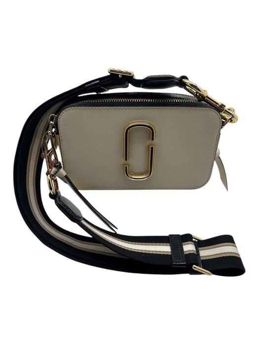 Marc Jacobs Cream & Black Saffiano Leather Gold hardware Detachable Strap Bag Cream & Black / Small