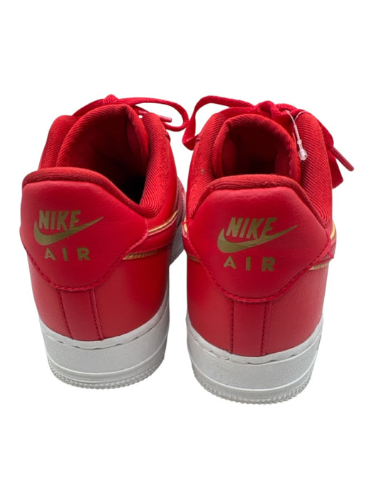 Nike Shoe Size 7.5 Red, White & Gold Leather Upper Perforated Swoosh Sneakers Red, White & Gold / 7.5