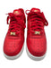 Nike Shoe Size 7.5 Red, White & Gold Leather Upper Perforated Swoosh Sneakers Red, White & Gold / 7.5