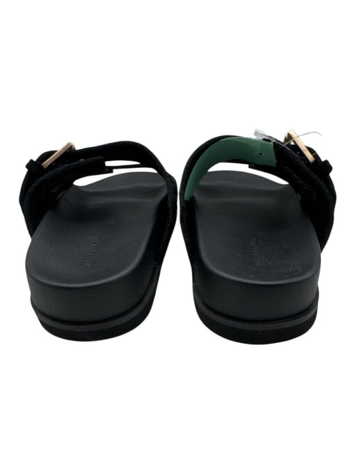 ALLSAINTS Shoe Size 7 Black Suede Upper Rose Gold Hardware Grommets Sandals Black / 7