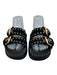 ALLSAINTS Shoe Size 7 Black Suede Upper Rose Gold Hardware Grommets Sandals Black / 7