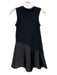 All Saints Size 2 Black Cotton Sleeveless Ribbed Below Knee Texture Block Dress Black / 2