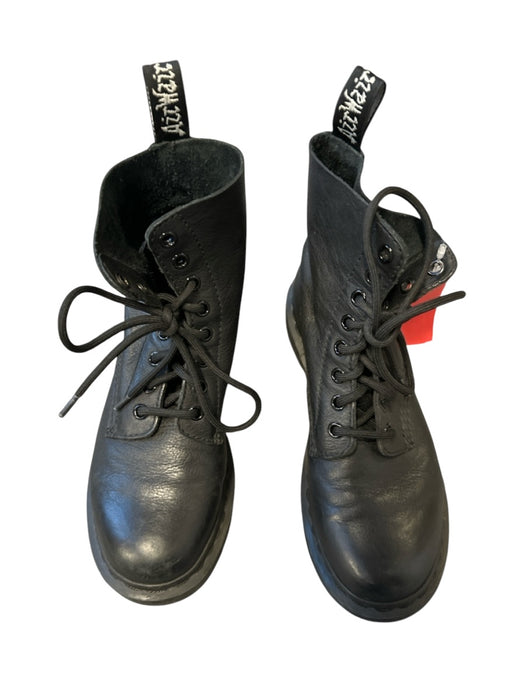 Dr Marten Shoe Size 6 Black Leather Lace Up Combat Booties Black / 6