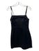 Zara Size S Black Cotton Denim Mini Spaghetti Strap Dress Black / S