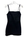 Zara Size S Black Cotton Denim Mini Spaghetti Strap Dress Black / S