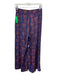 Elevenses Size 2 purple & orange Viscose High Rise Side Zip Wide Leg Pants purple & orange / 2