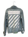 Off White Size 42 Light Denim Cotton Graphic Print Silver Buttons Pockets Jacket Light Denim / 42