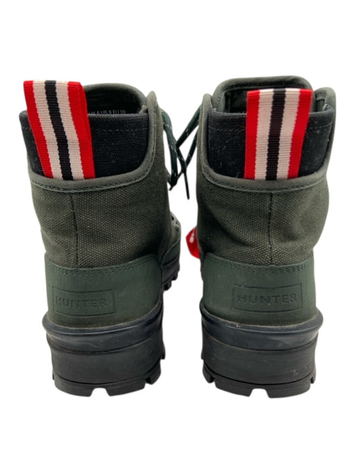 Hunter Shoe Size 8 Hunter Green Canvas & Rubber round toe lace up Lug Sole Boots Hunter Green / 8