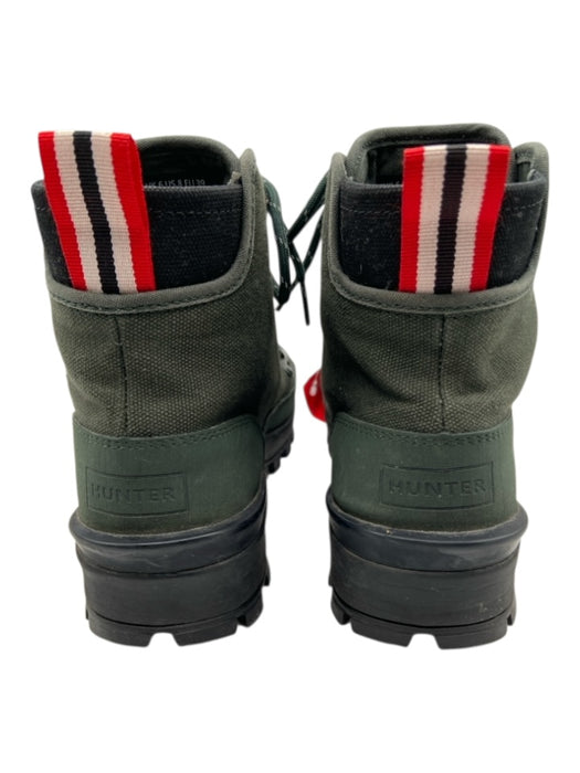Hunter Shoe Size 8 Hunter Green Canvas & Rubber round toe lace up Lug Sole Boots Hunter Green / 8