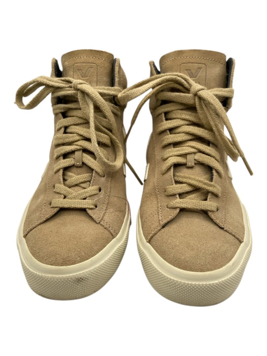 Veja Shoe Size 8 Tan & cream Suede round toe lace up Logo High Top Sneakers Tan & cream / 8