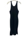 Banana Republic Size M Black Cotton Blend Ribbed Knit Side Slits Midi Dress Black / M