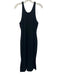 Banana Republic Size S Black Cotton Blend Ribbed Knit Side Slits Midi Dress Black / S