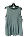 Deletta Size M Teal Cotton Sleeveless Round Neck Ruffle Hem Darted Dress Teal / M