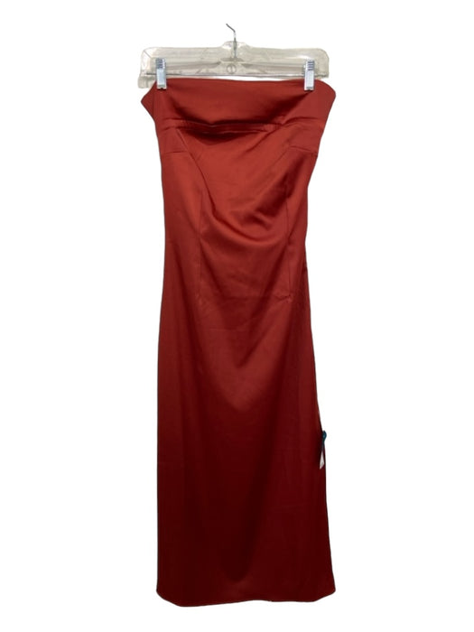 By Anthropologie Size XS Burnt Orange Polyester Blend Sleeveless Slit Midi Dress Burnt Orange / XS