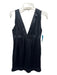 See By Chloe Size 6 Black Silk V Neck & Back Sleeveless Lace Trim Dress Black / 6