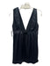 See By Chloe Size 6 Black Silk V Neck & Back Sleeveless Lace Trim Dress Black / 6