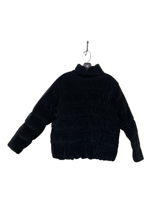 Athleta Size L Black Polyester Velvet Puffer Long Sleeve Zip Jacket Black / L