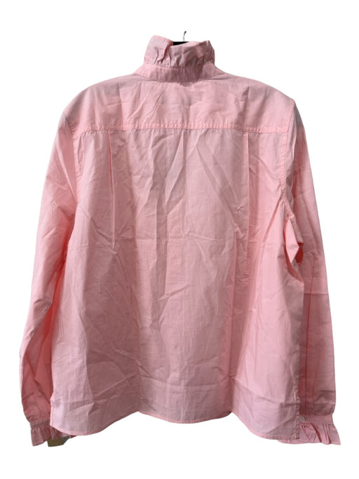 J Crew Size 12 Light Pink Cotton Ruffle Collar Buttondown Long Sleeve Top Light Pink / 12