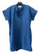 Everlane Size 8 Dark Wash Cotton Denim V Neck Drop Shoulder Short Sleeve Dress Dark Wash / 8