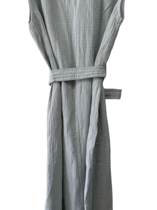 Faherty Size L Light Gray Organic Cotton Gauze Sleeveless Midi Sash Dress Light Gray / L