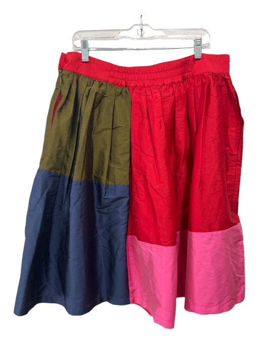 Frances Valentine Size L Red, Pink, Green, Blue Polyester Colorblock Skirt Red, Pink, Green, Blue / L