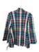 Anthropologie Size M Multi Viscose Blend Plaid Pockets 3/4 Sleeve Jacket Multi / M