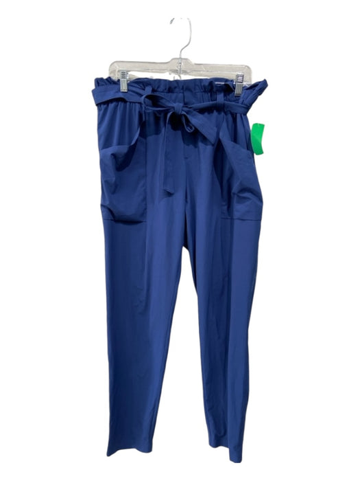 Athleta Size 12 Blue Polyester Paperbag Waist Belt Pockets Pants Blue / 12