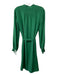 Ann Mashburn Size L Green Silk Pockets Half Button Long Sleeve Below knee Dress Green / L